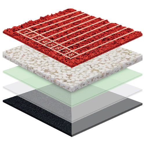 云南无缝预制型塑胶跑道渗水TPR喷面